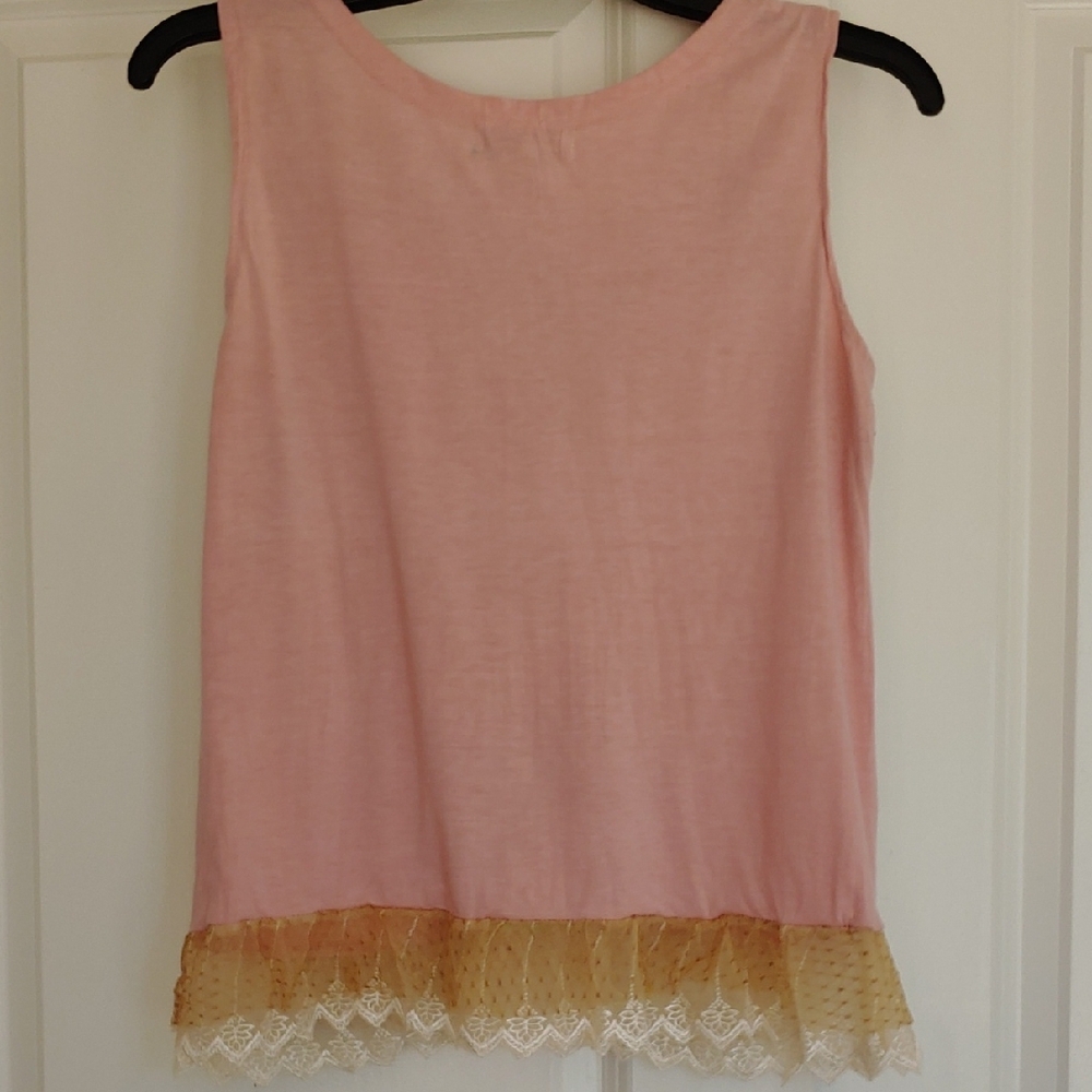 Young Essence Pink Ruffled Embellished Tank Top - Picture 3 of 4